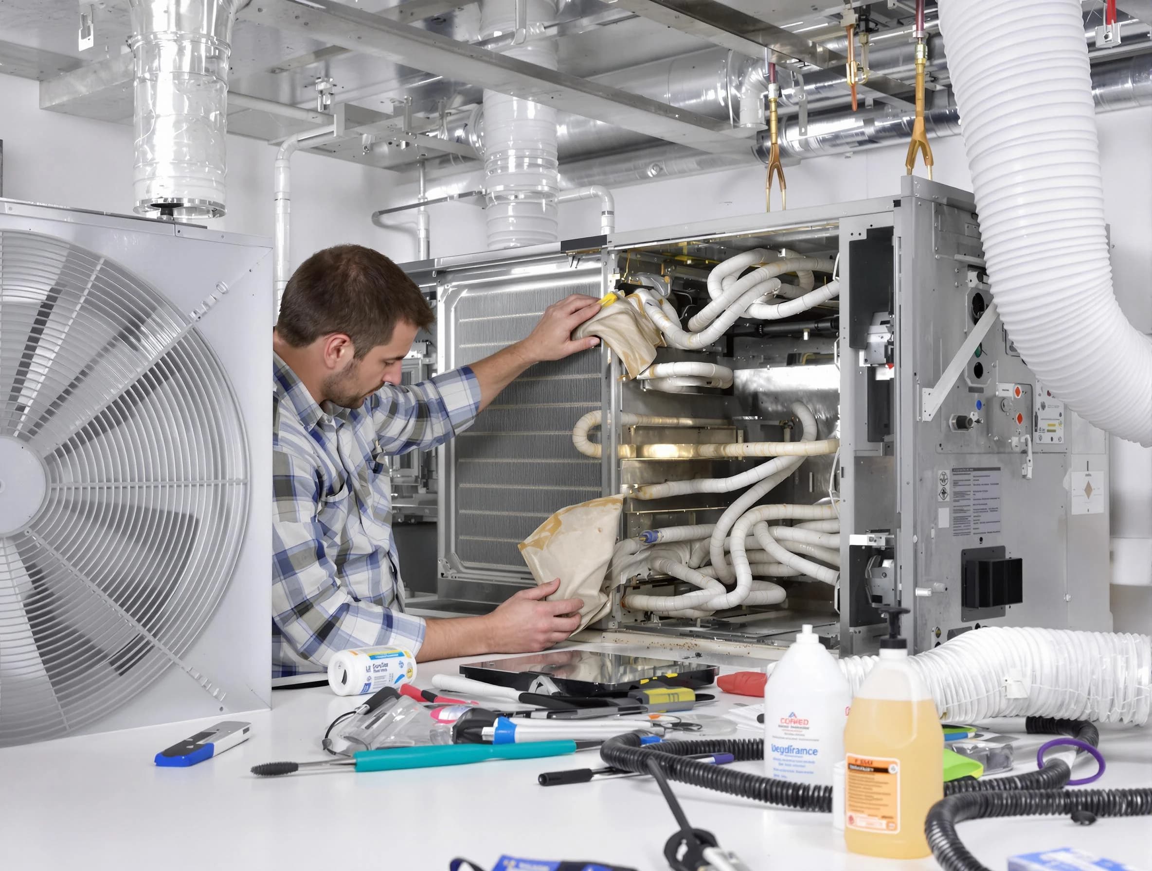 Mount Olive Air Duct Cleaning specialist performing precision AC coil cleaning in Mount Olive