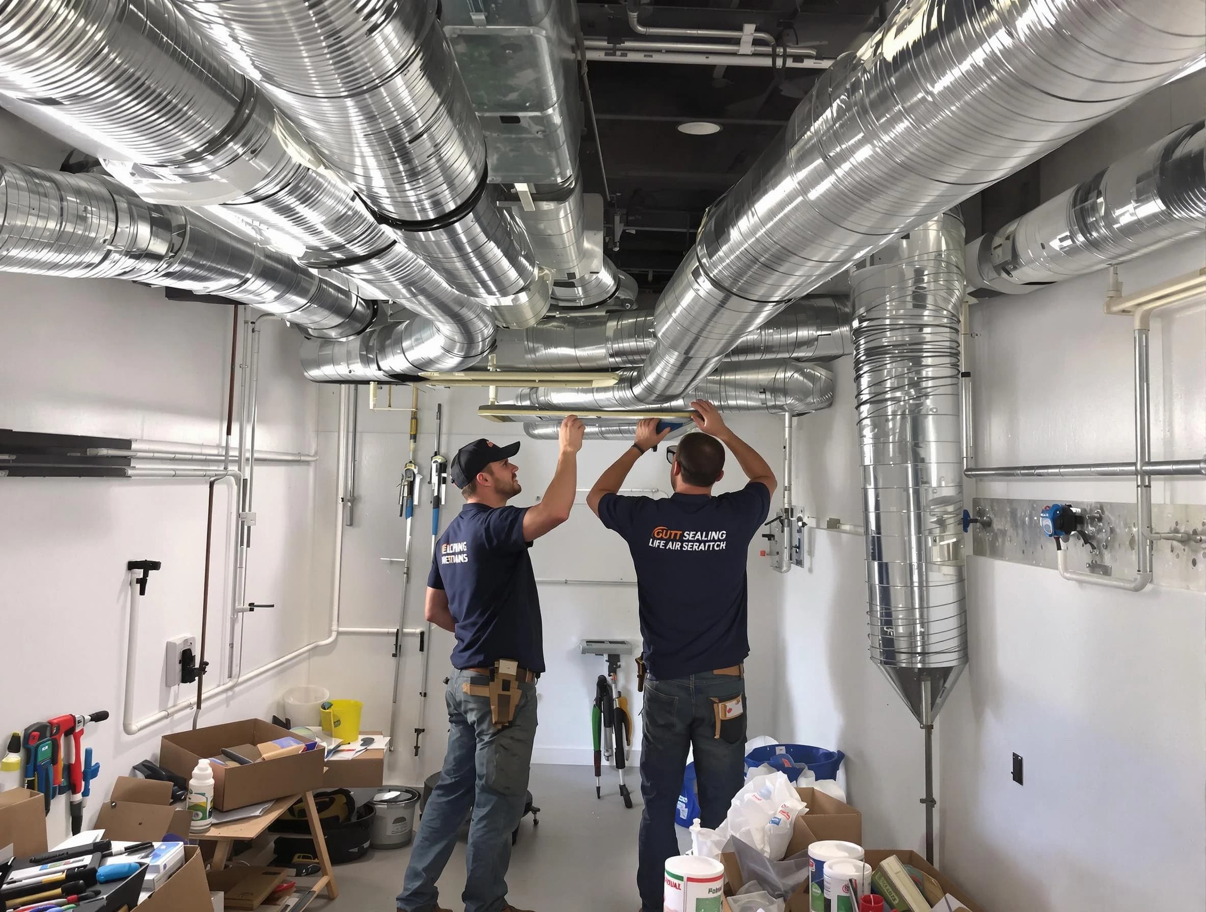 Mount Olive Air Duct Cleaning technician applying professional duct sealing solutions in Mount Olive