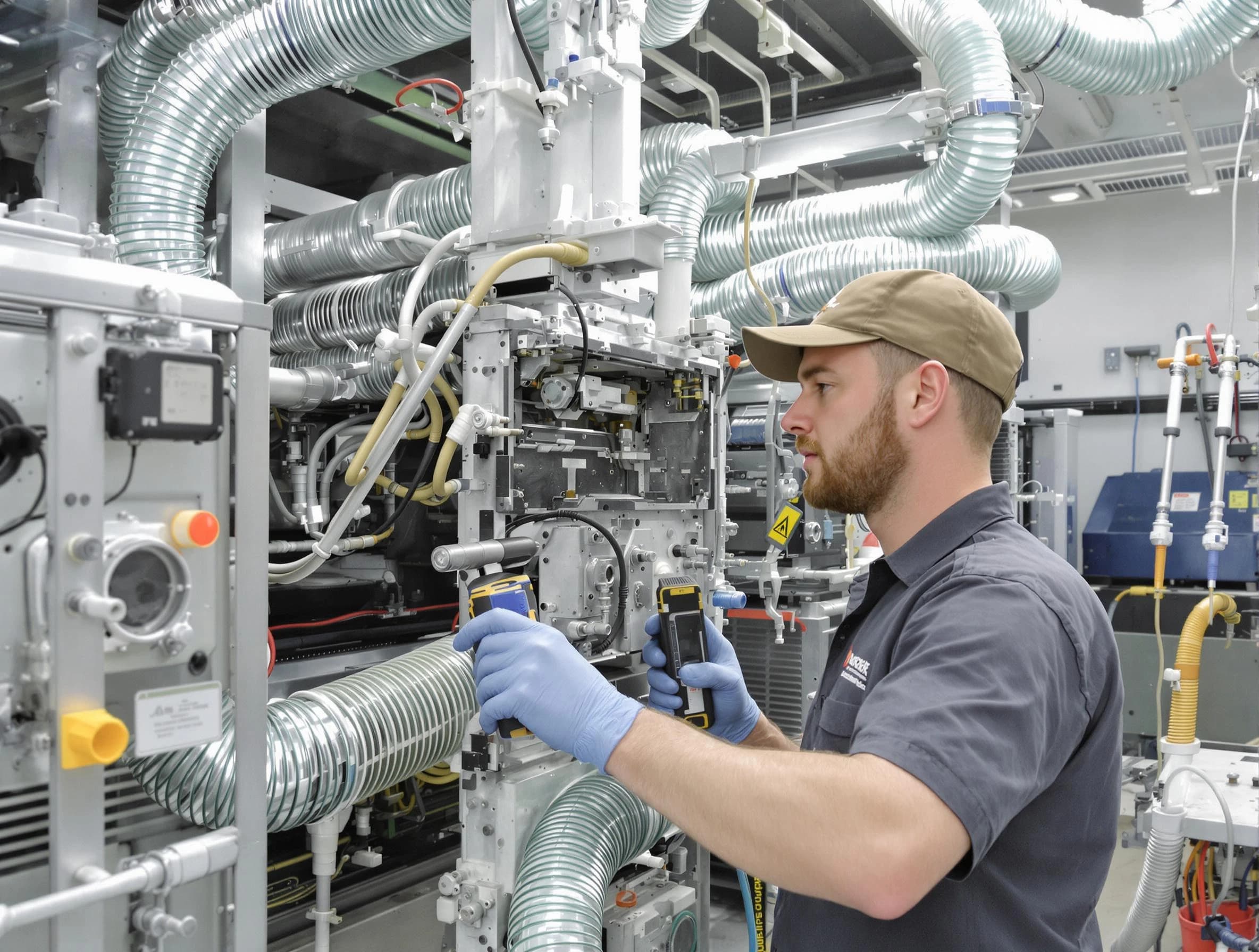 Mount Olive Air Duct Cleaning technician performing precision commercial coil cleaning at a business facility in Mount Olive