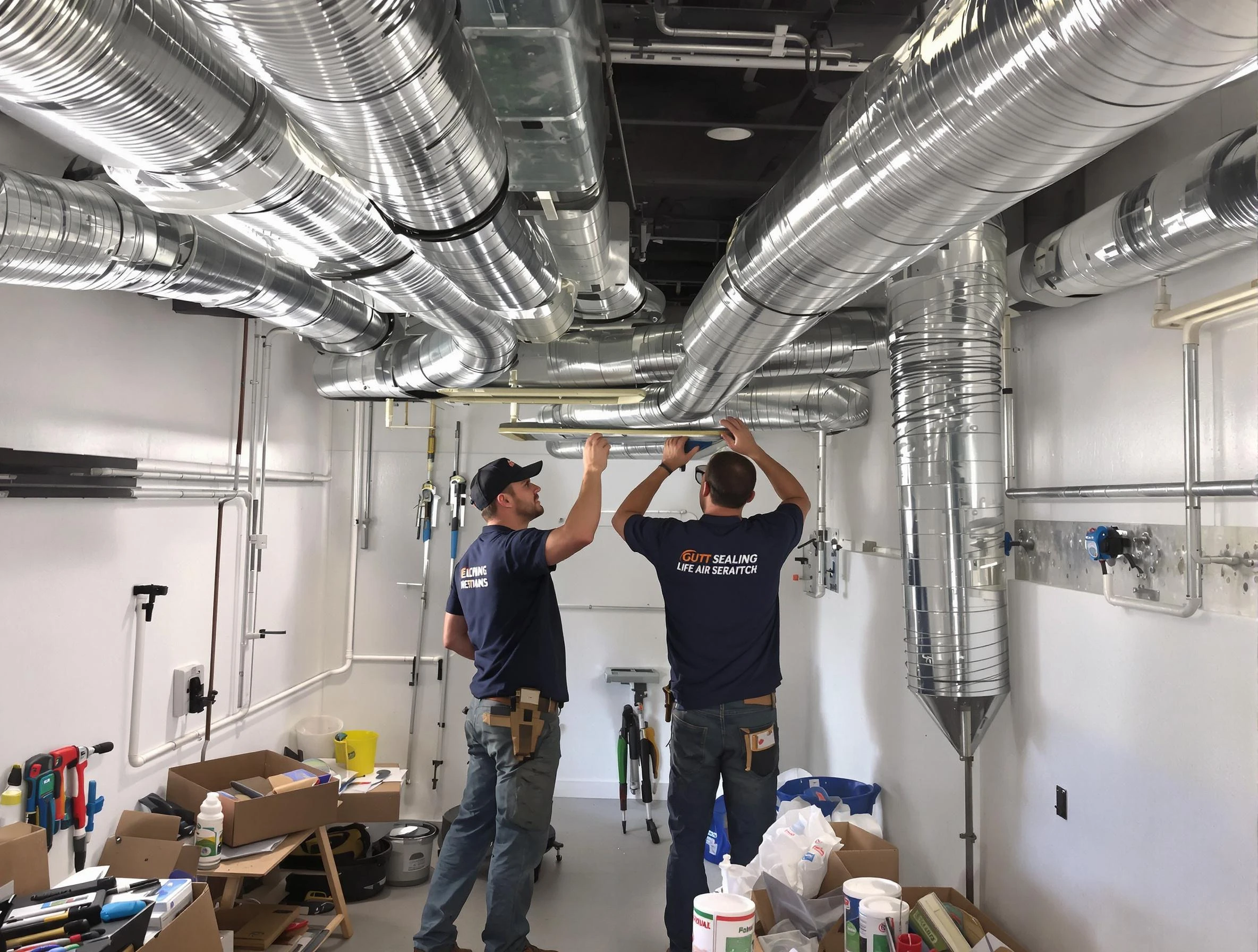 Mount Olive Air Duct Cleaning technician applying professional duct sealing solutions in Mount Olive