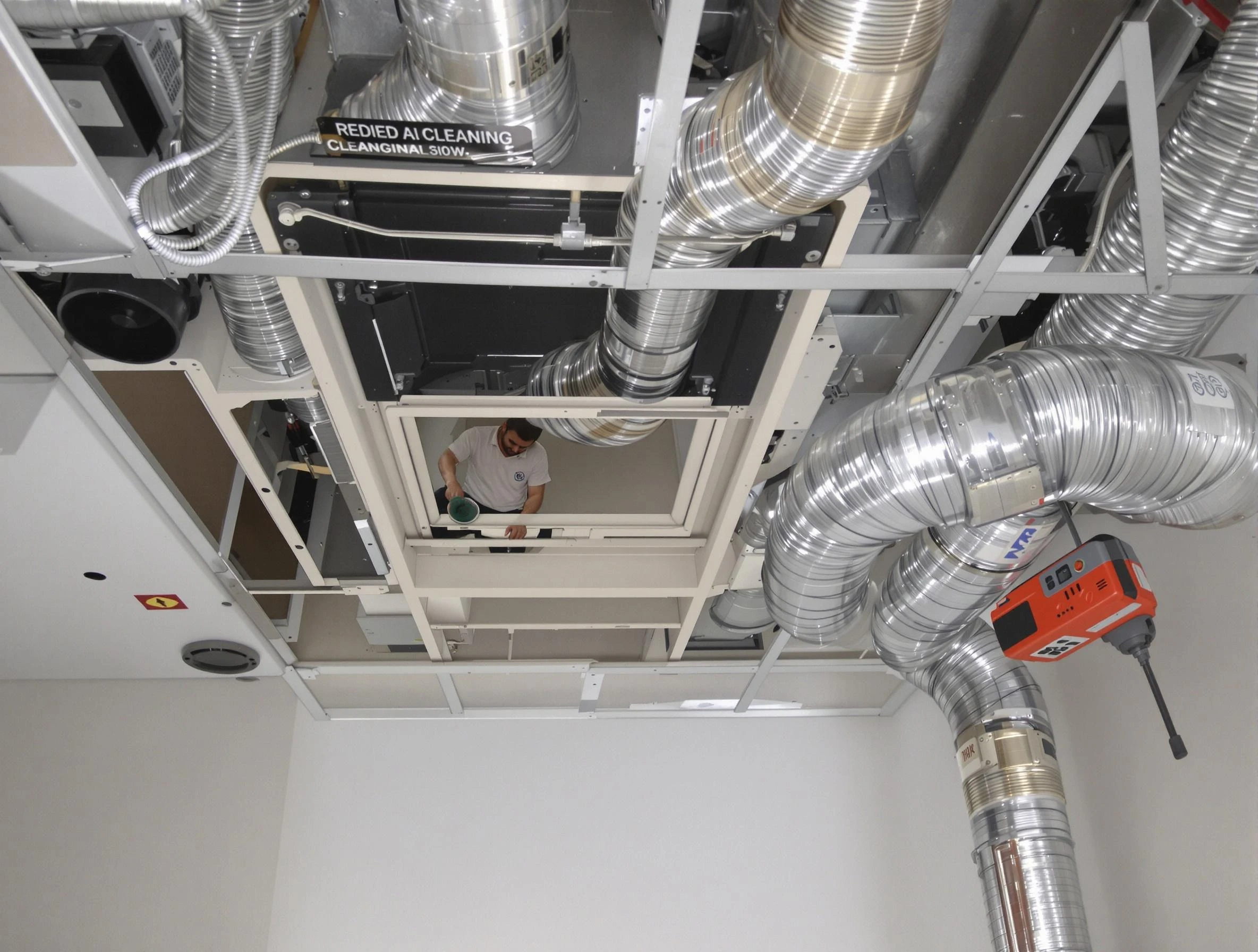 Mount Olive Air Duct Cleaning technician performing detailed central duct system cleaning in Mount Olive